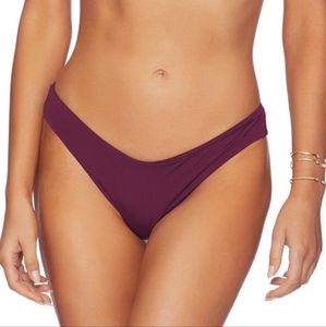 Beach Bunny "Stephanie" Bikini Bottoms Size Small Full Coverage Plum